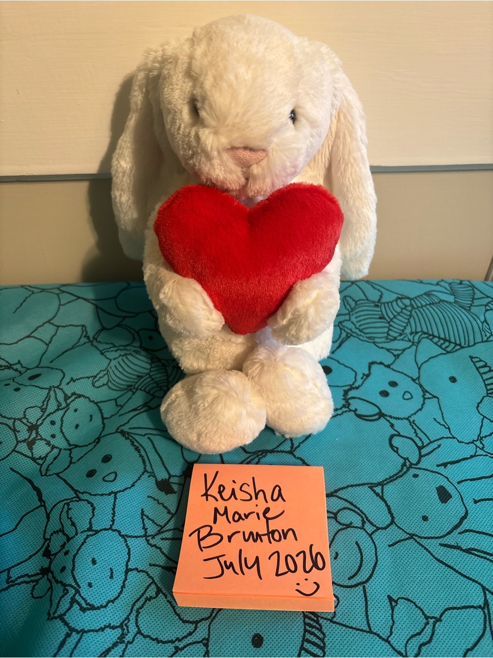 Jellycat Medium Bashful Red Love Heart Bunny